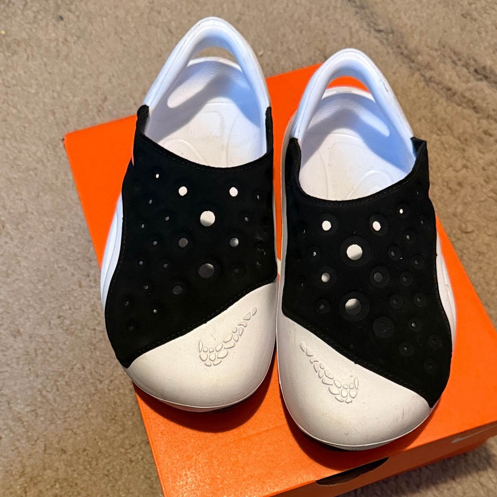 Black and White Slip-On Shoes